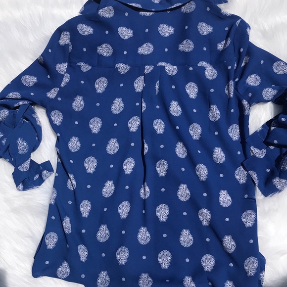 EXPRESS | Paisley roll sleeve Portofino Shirt - Picture 6 of 8